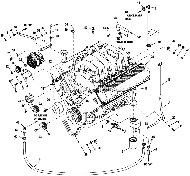 Generac ET10068ANAC (6661537 - 9186829)(2014) 100kw 6.8 120/240 1p Ng Al Ems -09-24 Generator - Liquid Cooled Ev Engine Common Parts L/H Side 6.8l Diagram