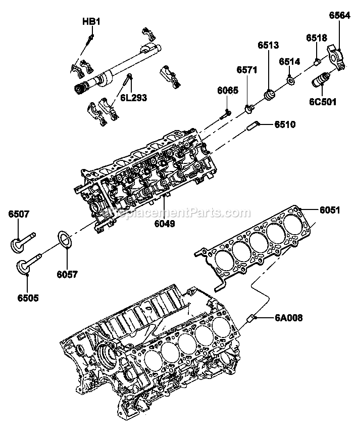 Generac ET10068ANSY (5981014 - 6136191)(2010) Obs 100kw 6.8 120/240 1p Ng St -10-08 Generator - Liquid Cooled Gas Engine Cylinder Head Diagram