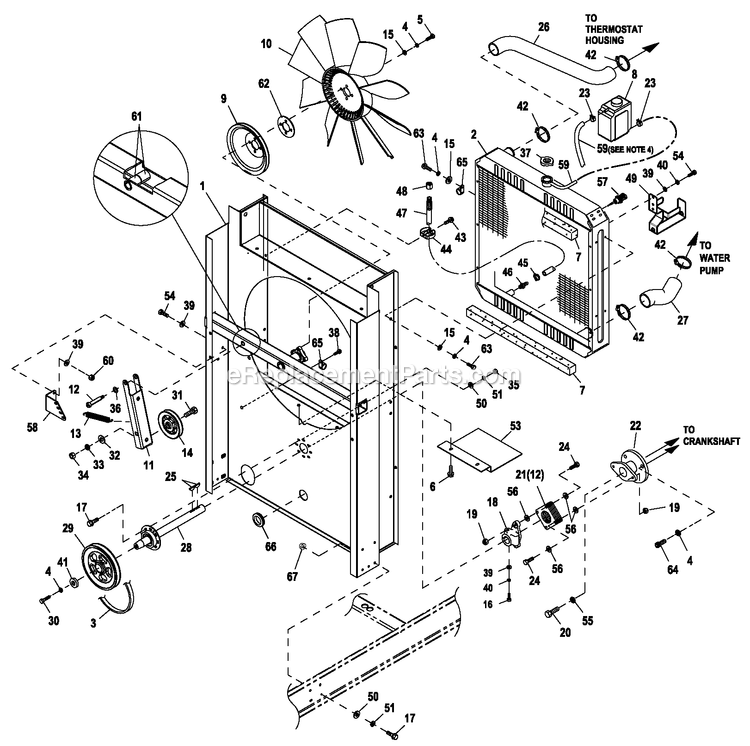 Generac ET10068GNAC (6522103 - 3000091617)(2016) 100kw 6.8l 120/208 3p Ng Alum -05-09 Generator Ev Cooling Sys And Fan Drive Diagram