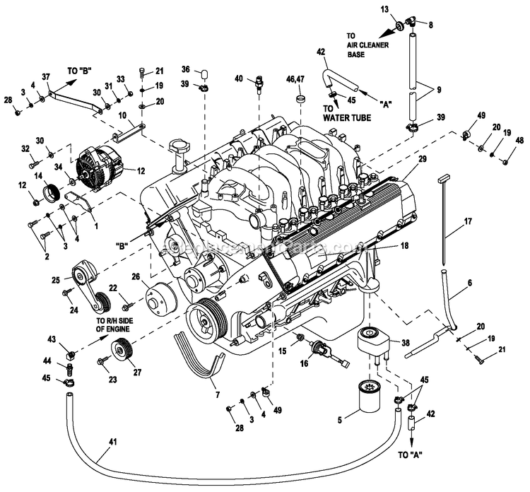 Generac ET10068GNAC (6522103 - 3000091617)(2016) 100kw 6.8l 120/208 3p Ng Alum -05-09 Generator Ev Engine Com Prt L/H Side 6.8l Diagram