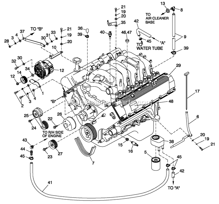 Generac ET15068ANSY (5810185 - 6139045)(2010) Obs 150kw 6.8 120/240 1p Ng St -10-13 Generator - Liquid Cooled Engine Common Parts L/H Side Emissions Diagram