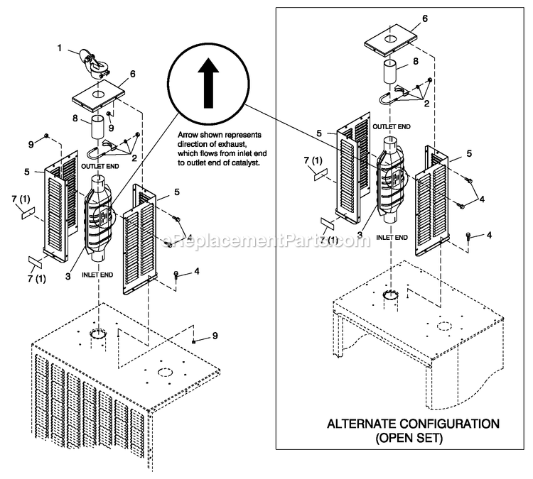 Generac ET15068ANSY (5810185 - 6139045)(2010) Obs 150kw 6.8 120/240 1p Ng St -10-13 Generator - Liquid Cooled Kit Catalyst Exhaust Diagram