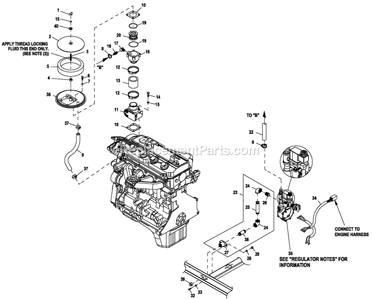 Generac HT02524GNAX (7317416 - 8388664)(2013) Obs 25kw 2.4 120/208 3p Ng Al -08-16 Generator Fuel System 2.4l G2 22and27kw Diagram