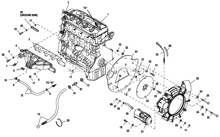 Generac HT02524JNAX (8457848 - 9473363)(2015) Obs 25kw 2.4 120/240 3p Ng Al -01-19 Generator Engine Common Parts 2.4l G2 (1) Diagram
