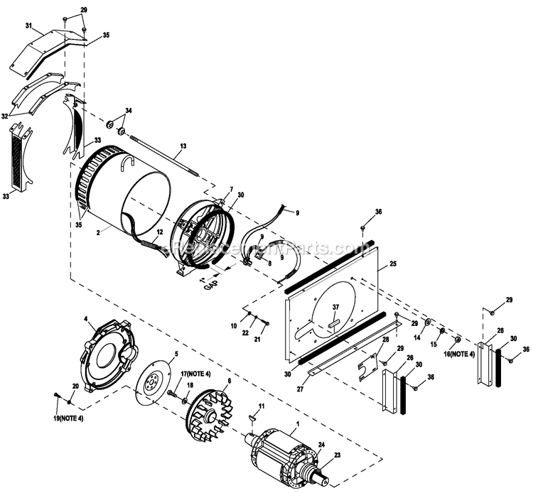 Generac HT03524ANAX (7064093 - 8357475)(2013) 35kw 2.4 120/240 1p Ng Alum -08-02 Generator - Liquid Cooled Alternator Common Parts Diagram
