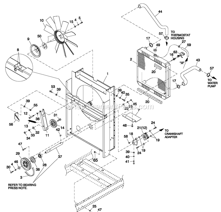 Generac HT03524GNAX (6798528)(2011) Obs 35kw 2.4 120/208 3p Ng Al -12-15 Generator C2 Cooling Sytem And Fan Drive (1) Diagram