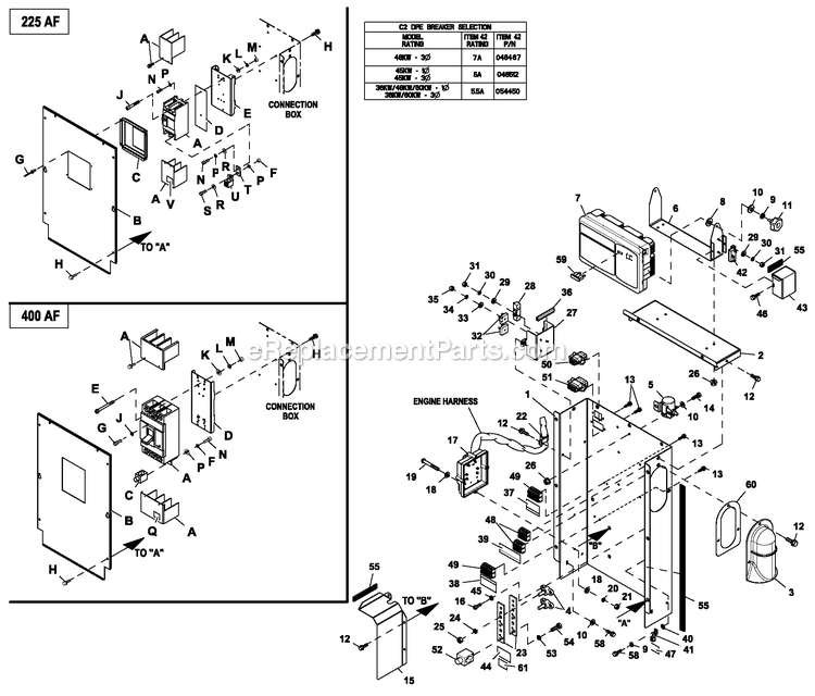 Generac HT04542ANAX (6264225)(2011) Obs 45kw 4.2 120/240 1p Ng Al -02-16 Generator - Liquid Cooled Connection Box C2 Cpl Diagram