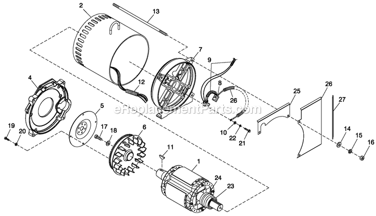 Generac HT04542ANAX (6264225)(2011) Obs 45kw 4.2 120/240 1p Ng Al -02-16 Generator - Liquid Cooled Cpl Alternator Direct Excitation Diagram