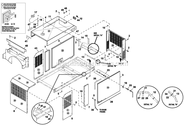 Generac HT04542ANAX (6264225)(2011) Obs 45kw 4.2 120/240 1p Ng Al -02-16 Generator - Liquid Cooled Ev Enclosure C2 Diagram