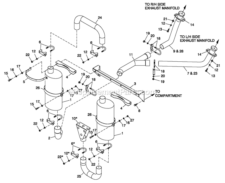 Generac HT04542ANAX (6264225)(2011) Obs 45kw 4.2 120/240 1p Ng Al -02-16 Generator - Liquid Cooled Ev Muffler Exh 4.2l G3 Cpl Diagram