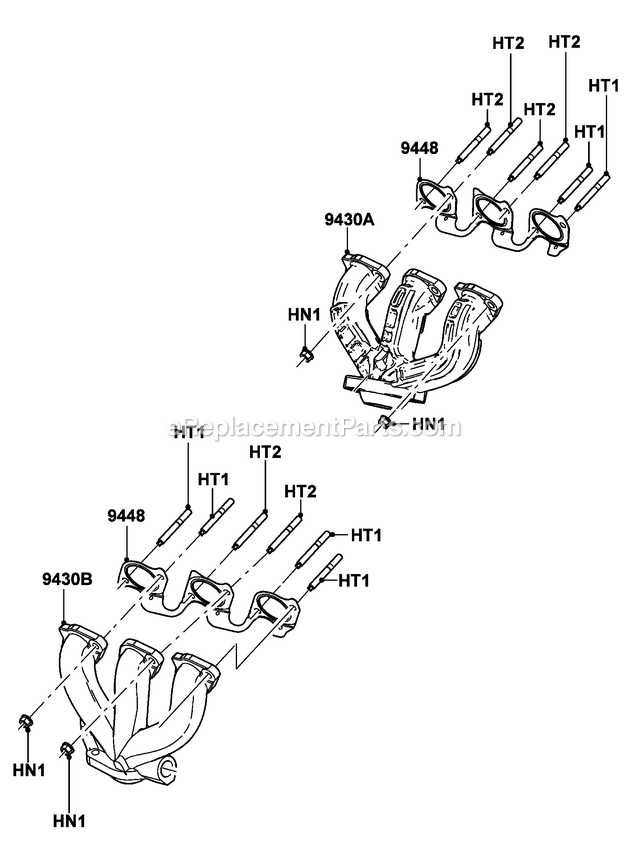 Generac HT04542ANAX (6264225)(2011) Obs 45kw 4.2 120/240 1p Ng Al -02-16 Generator - Liquid Cooled 4.2l Gas Engine Exhaust Manifold Diagram