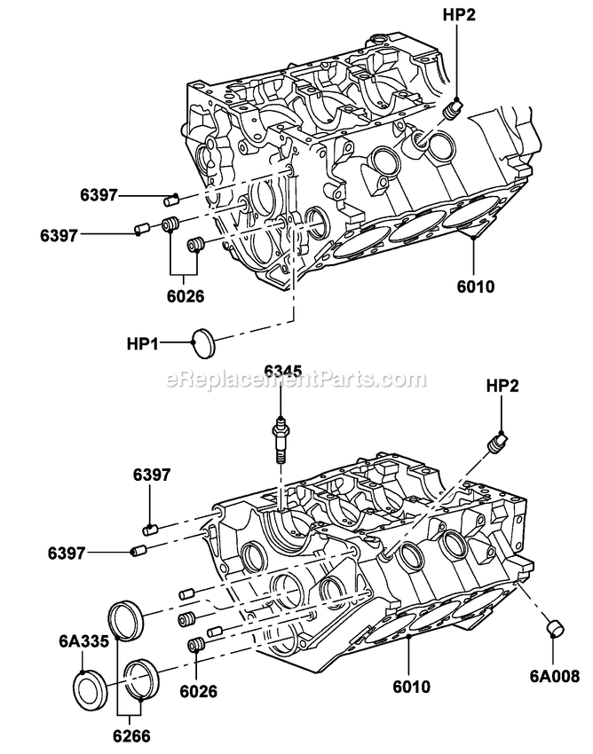Generac HT04542ANAX (6421994 - 6721789)(2011) Obs 45kw 4.2 120/240 1p Ng Al -11-18 Generator - Liquid Cooled 4.2l Gas Engine Cylinder Block And Related Parts Diagram