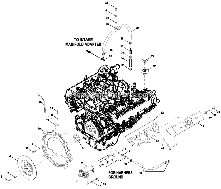 Generac HT04554ANAC (8408435)(2013) 45kw 5.4 120/240 1p Ng Alm Ems -08-29 Generator - Liquid Cooled Ev Engine Common Parts 5.4l Cpl R/H Diagram