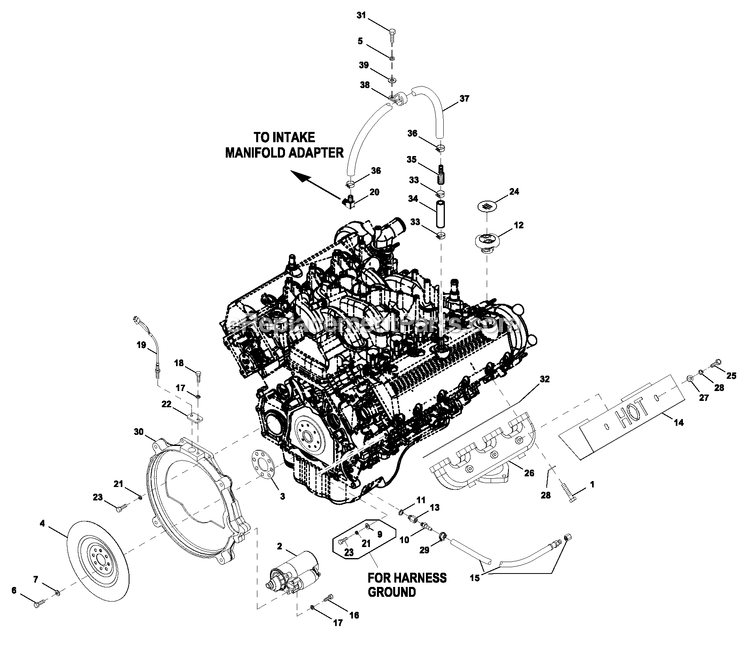 Generac HT04554GNAC (9386862)(2014) Obs 45kw 5.4 120/208 3p Ng Ale -12-12 Generator Ev Engcomprt 5.4l Cpl R/H Diagram