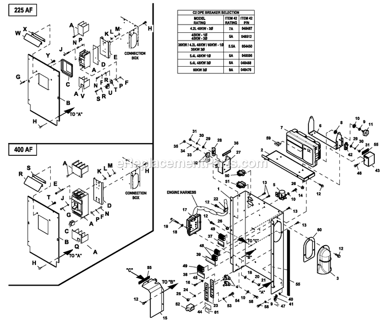 Generac HT04554GNAC (9386862)(2014) Obs 45kw 5.4 120/208 3p Ng Ale -12-12 Generator Ev Conbox C2 Cpl (1) Diagram