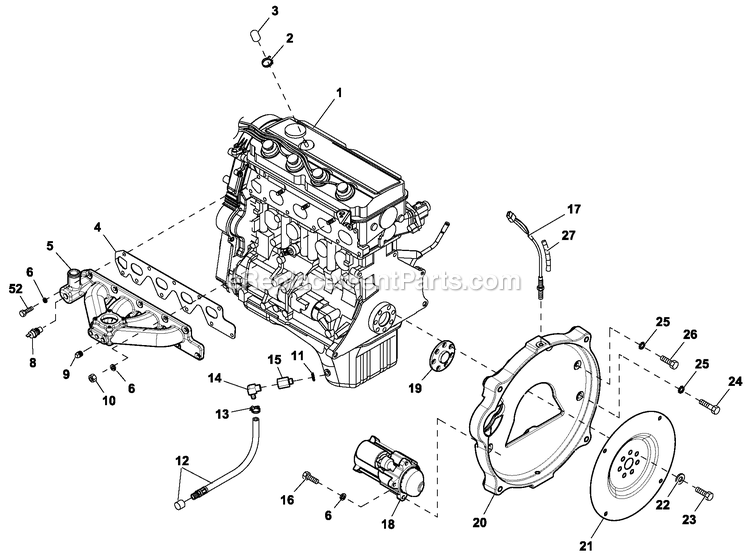 Generac HT06024GNAX (6931587)(2012) Obs 60kw 2.4 120/208 3p Ng Al -02-15 Generator Muffler Exh 2.4l G2 Turbo Diagram