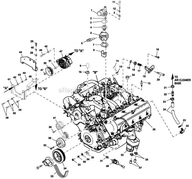 Generac HT08046ANAX (6409244)(2011) 80kw 4.6 120/240 1p Ng Alum -06-14 Generator - Liquid Cooled Ev Engine Common Parts Lh 4.6lg3 Diagram