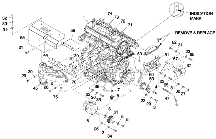 Generac LT02524JNSNA (GXA00111 - )(2009) 25kw 2.4 120/240 3p Ng Stlbh10 -06-16 Generator Eng Common Parts 2.4l G2 (2) Diagram