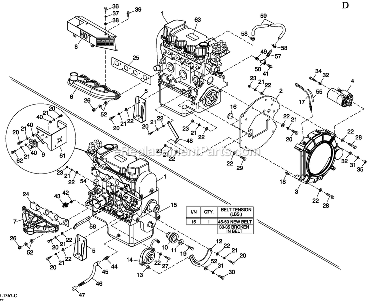 Generac QT01816ANSN (4841033)(2007) Obs 1.6 120/240 1p Ng Stl -06-05 Generator - Liquid Cooled Engine Common Parts 1.6l Diagram