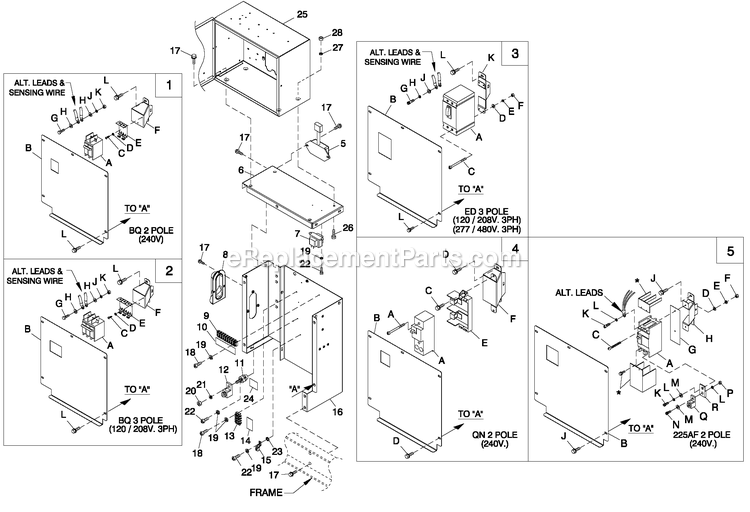 Generac QT01816GNSN (4961121)(2008) Obs 1.6 120/208 3p Ng Stl -03-07 Generator Ev Conbox C1 Cpl Diagram