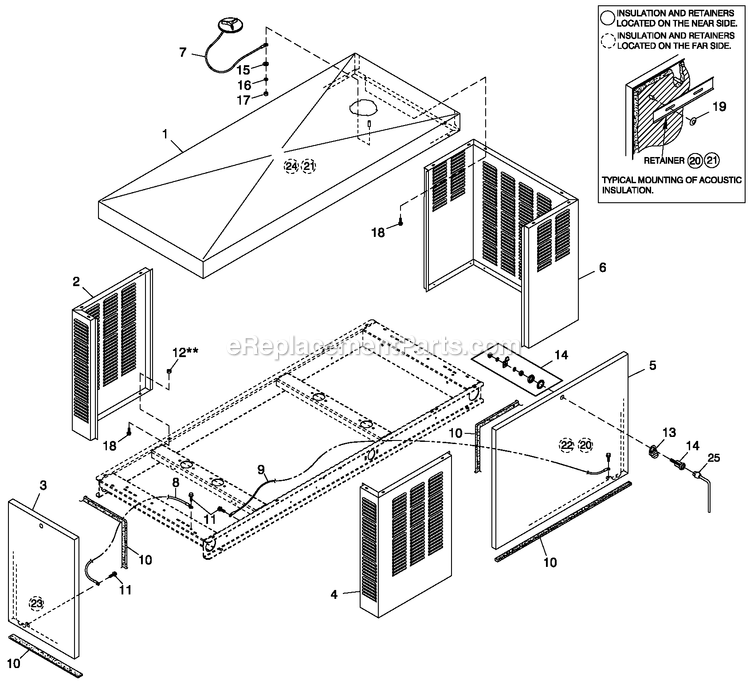 Generac QT02015AVAN (4269462 - 4286040)(2005) 20kw 1.5 120/240 1p Vp Alum -10-13 Generator - Liquid Cooled Ev Enclosure C1 Cpl Diagram