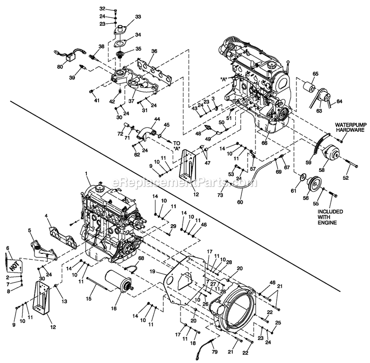 Generac QT02015AVAN (4269462 - 4286040)(2005) 20kw 1.5 120/240 1p Vp Alum -10-13 Generator - Liquid Cooled Ev Engine Common Parts 1.5l Cpl Diagram