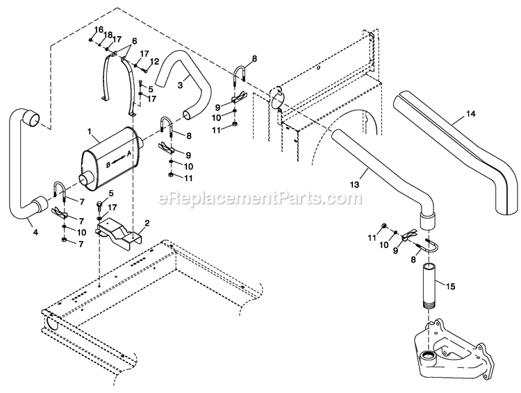 Generac QT02015AVAN (4269462 - 4286040)(2005) 20kw 1.5 120/240 1p Vp Alum -10-13 Generator - Liquid Cooled Exhaust System Diagram