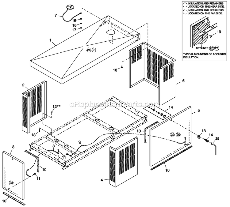 Generac QT02015AVAN (4269462 - 4286040)(2005) 20kw 1.5 120/240 1p Vp Alum -10-13 Generator - Liquid Cooled Enclosure C1 Cpl Diagram