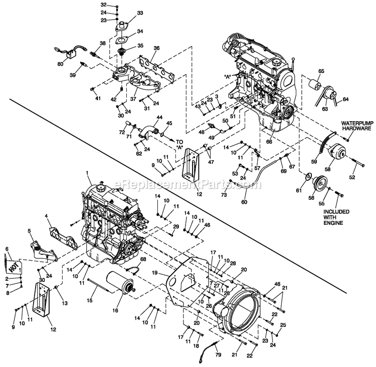 Generac QT02015AVAN (4269462 - 4286040)(2005) 20kw 1.5 120/240 1p Vp Alum -10-13 Generator - Liquid Cooled Engine Common Parts 1.5l Cpl Diagram