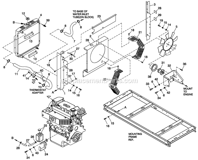 Generac QT02516ANAN (4494207 - 4719159)(2007) Obs 1.6 120/240 1p Ng Alum -02-13 Generator - Liquid Cooled Cooling System 1.6l C1 Diagram