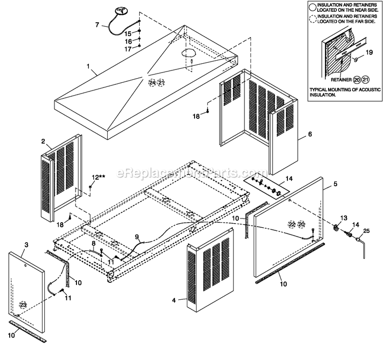 Generac QT02516ANAN (4494207 - 4719159)(2007) Obs 1.6 120/240 1p Ng Alum -02-13 Generator - Liquid Cooled Enclosure C1 Cpl Diagram