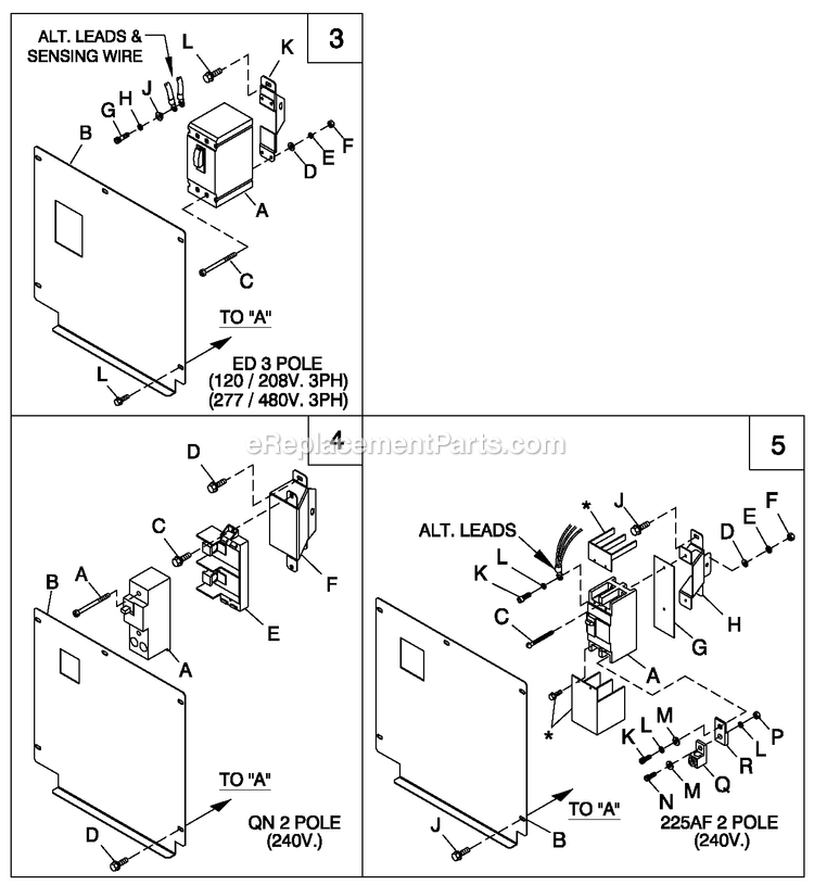 Generac QT02516ANSN (4402108 - 4681111)(2006) Obs 25kw 1.6 120/240 1p Ng Stl -05-10 Generator - Liquid Cooled Connection Box C1 Cpl Diagram