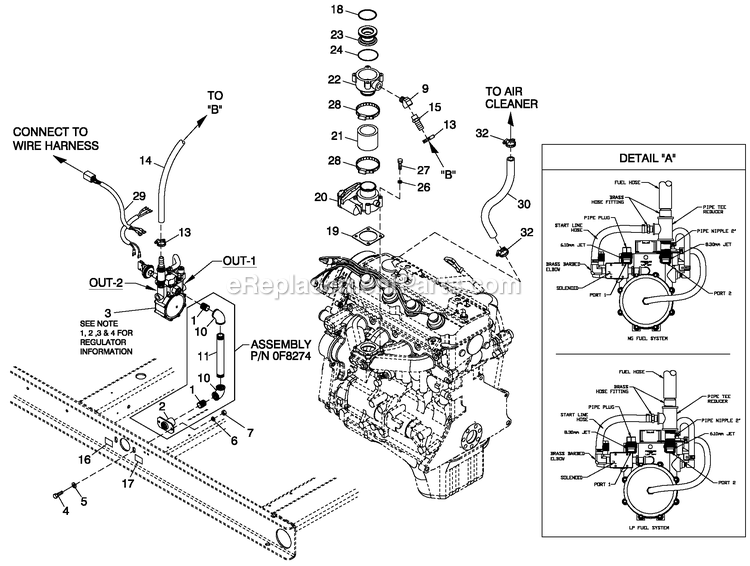 Generac QT02524ANNNA (5146210)(2008) 25kw 2.4 120/240 1p Ng 0/Sbh10 -09-30 Generator - Liquid Cooled Fuel System 2.4l C2 G2 Diagram