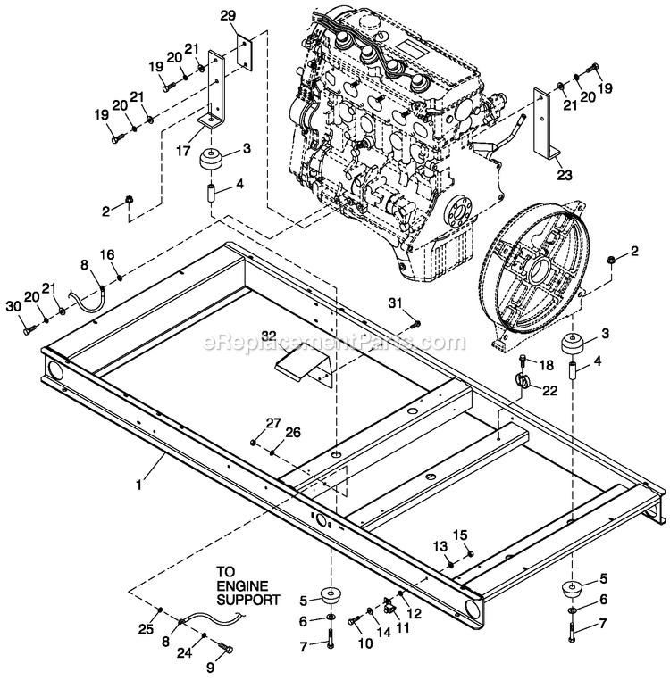 Generac QT02524AVSNA (5272182 - 5341811)(2009) Obs25kw 2.4 120/240 1p Stlbh10 -03-11 Generator - Liquid Cooled Mounting Base 2.4l C2 Diagram