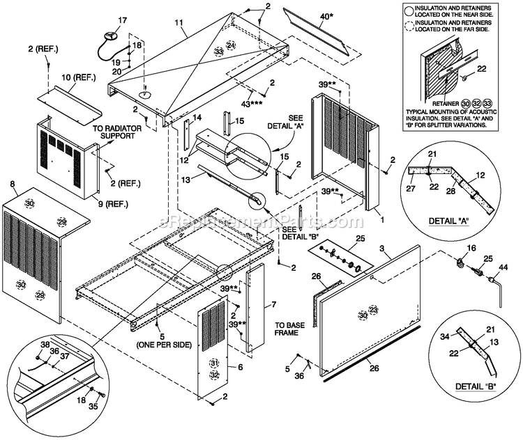 Generac QT03030ANAN (4176399 - 4214456)(2005) 30kw 3.0 120/240 1p Ng Alum -07-20 Generator - Liquid Cooled Enclosue C2 Diagram