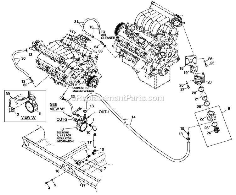 Generac QT03030ANAN (4176399 - 4214456)(2005) 30kw 3.0 120/240 1p Ng Alum -07-20 Generator - Liquid Cooled Ev Fuel System 3.0l C2 Fwd Diagram