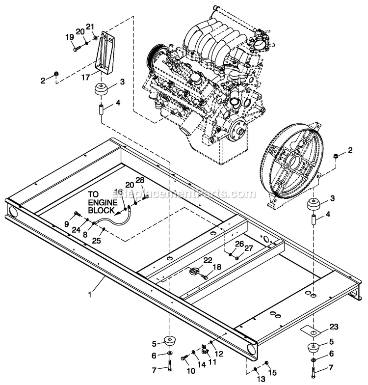 Generac QT03030ANSN (4112922 - 4204166)(2005) 30kw 3.0 120/240 1p Ng Stl -07-15 Generator - Liquid Cooled Ev Mtg Base 3.0l C2 Cpl Fwd Diagram