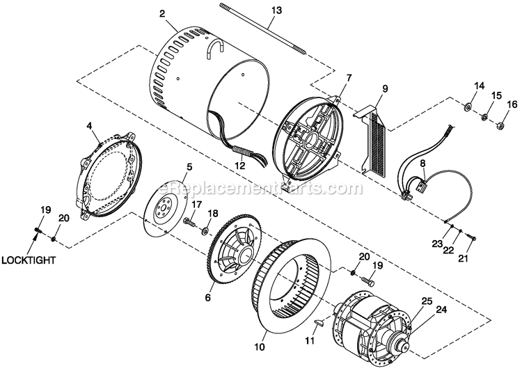 Generac QT03030AVAN (4202279 - 4214459)(2005) 30kw 3.0 120/240 1p Vp Alum -07-20 Generator - Liquid Cooled Ev Cpl Alternator Direct Diagram