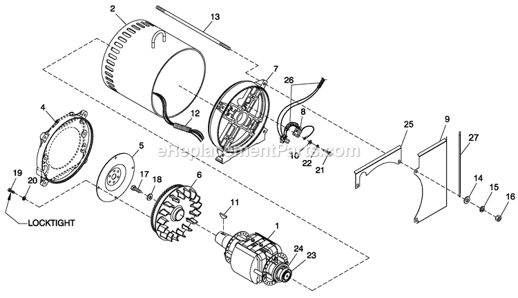 Generac QT03524ANSN (4361352 - 4407184)(2006) 35kw 2.4 120/240 1p Ng Stl -05-05 Generator - Liquid Cooled Cpl Alternator Direct Excitation Diagram