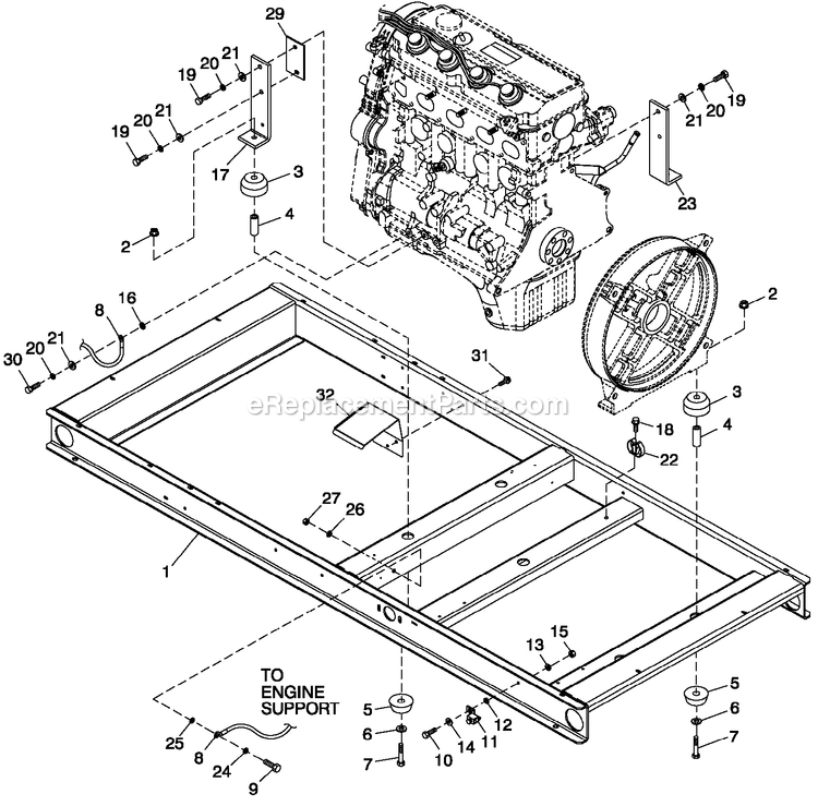 Generac QT03524ANSN (4361352 - 4407184)(2006) 35kw 2.4 120/240 1p Ng Stl -05-05 Generator - Liquid Cooled Mounting Base 2.4l C2 Diagram