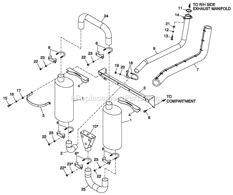 Generac QT03524ANSN (4797132 - 4838392)(2007) 35kw 2.4 120/240 1p Ng Stl -05-31 Generator - Liquid Cooled Muffler Exhaust Diagram