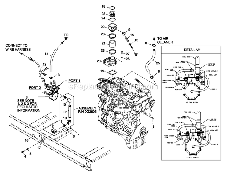 Generac QT04524ANAY (4828811)(2007) 45kw 2.4 120/240 1p Ng Alum -05-11 Generator - Liquid Cooled Muffler Exhaust 2.4l G2 Emissions Diagram