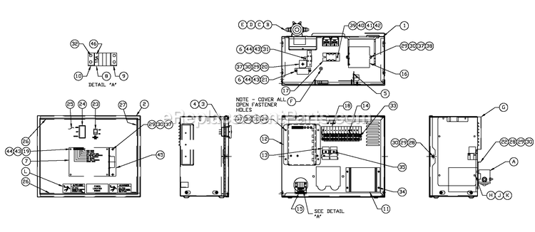 Generac QT04524ANAY (4828811)(2007) 45kw 2.4 120/240 1p Ng Alum -05-11 Generator - Liquid Cooled R-200 3600 Rpm 2.4l Diagram