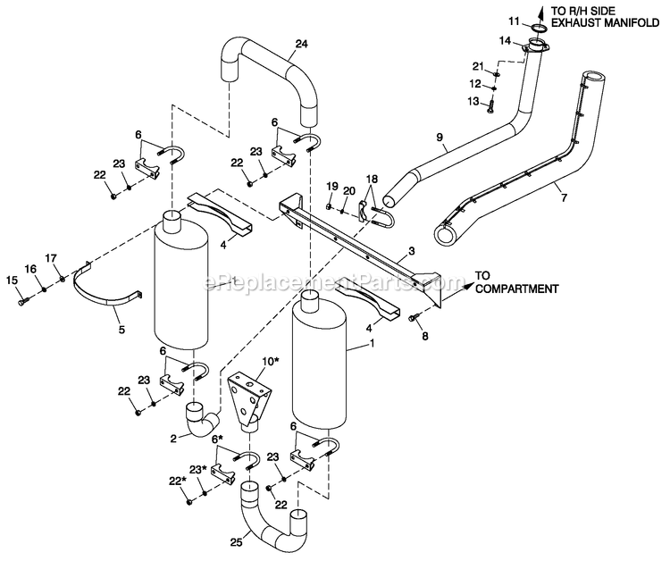 Generac QT04524ANSN (4840036 - 4868624)(2007) Obs 45kw 2.4 120/240 1p Ng Stl -08-01 Generator - Liquid Cooled Muffler Exhaust Diagram