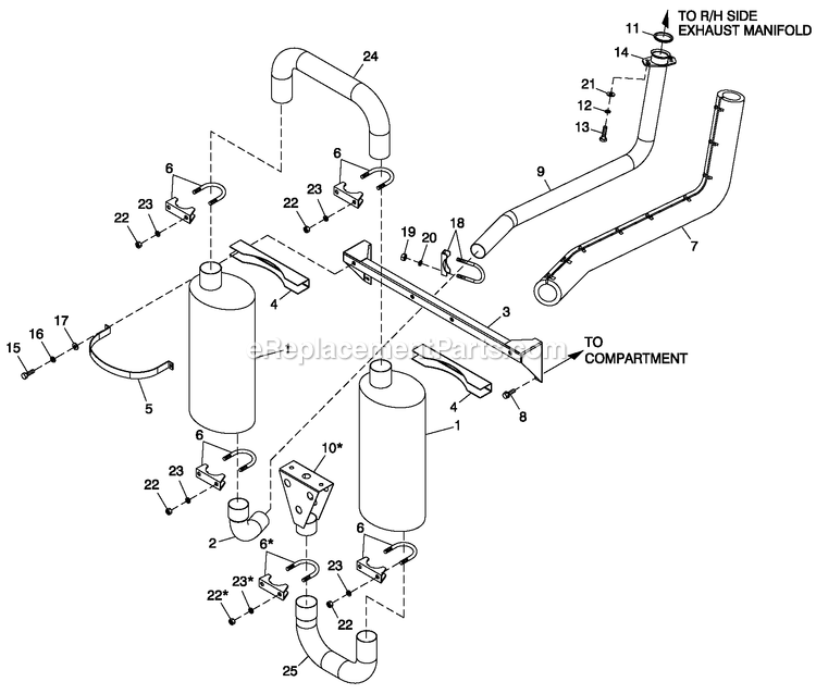 Generac QT04524ANSN (4840036 - 4868624)(2007) Obs 45kw 2.4 120/240 1p Ng Stl -08-01 Generator - Liquid Cooled Muffler Exhaust Diagram