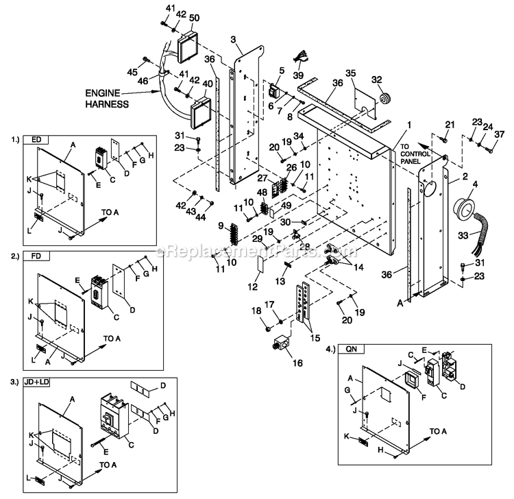 Generac QT04524ANSN (4910684 - 5112345)(2008) Obs 45kw 2.4 120/240 1p Ng Stl -08-29 Generator - Liquid Cooled Cpl C2 And C4 Flex Hsb Diagram