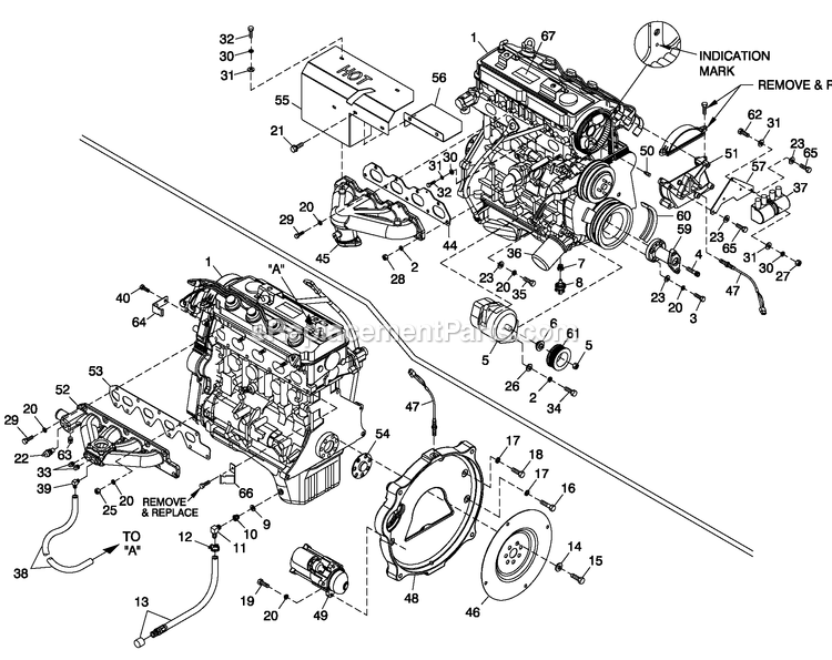 Generac QT04524ANSN (4910684 - 5112345)(2008) Obs 45kw 2.4 120/240 1p Ng Stl -08-29 Generator - Liquid Cooled Engine Common Parts 2.4l G2 Diagram