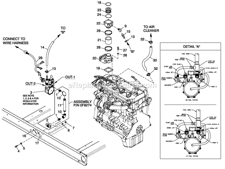 Generac QT04524ANSN (4910684 - 5112345)(2008) Obs 45kw 2.4 120/240 1p Ng Stl -08-29 Generator - Liquid Cooled Fuel System 2.4l C2 G2 Diagram