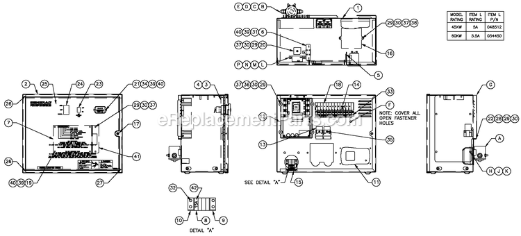 Generac QT04524ANSY (4830085)(2007) Obs 45kw 2.4 120/240 1p Ng Stl -05-14 Generator - Liquid Cooled Av R200b 3600rpm 2.4l Diagram