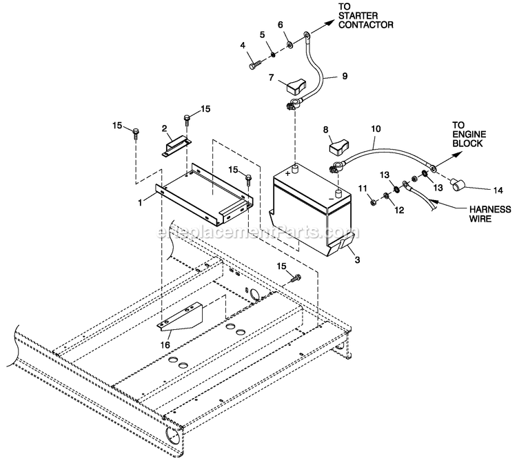 Generac QT05030ANAN (4246278 - 4273683)(2005) 50kw 3.0 120/240 1p Ng Alum -09-29 Generator - Liquid Cooled Battery Diagram